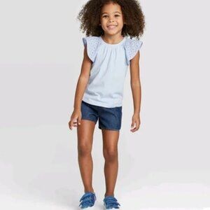 Toddler Girls' Denim Shorts - Cat & Jack 2T Dark Blue